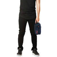 Diabetes bag for travel, featuring multiple pockets and waterproof phone compartment.
