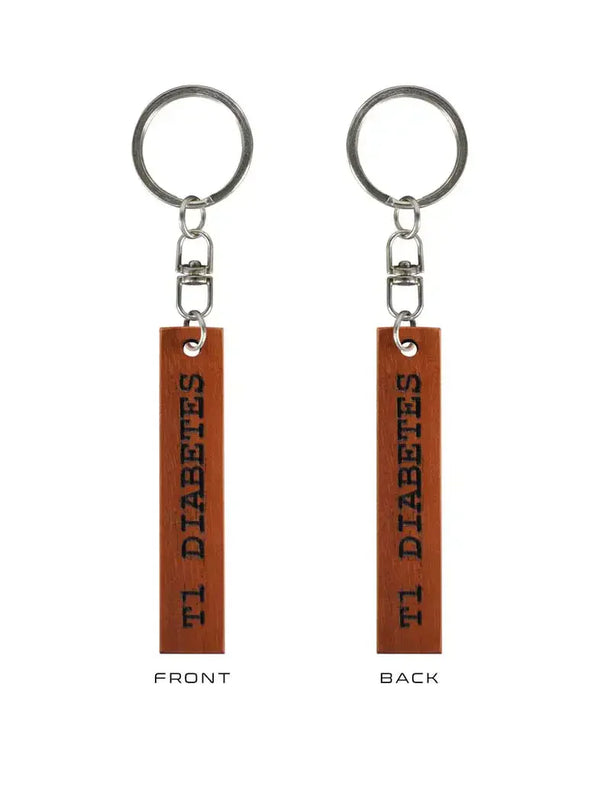 "T1 Diabetes" ξύλινο μπρελόκ I>∧∨ - Kaio-Key Hanger