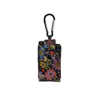 Universal Dia-Mini floral pouch for insulin pump with carabiner attachment.